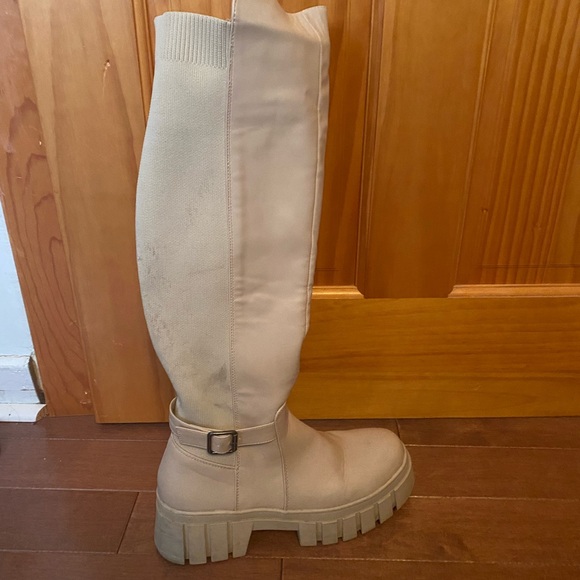 Women's Cream Boots platform - Picture 2 of 3